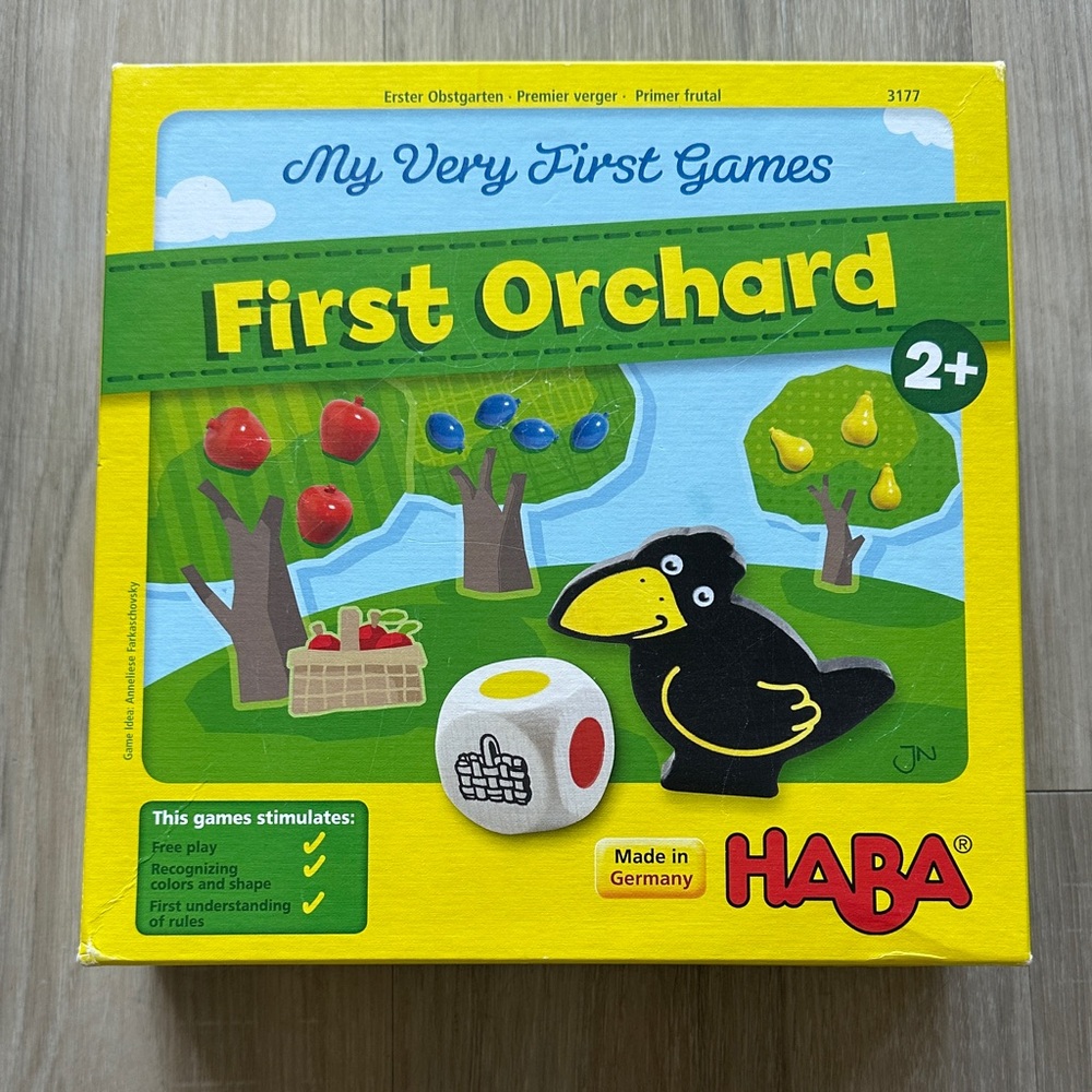 HABA First Orchard Game - Bright Yellow and Multicolor